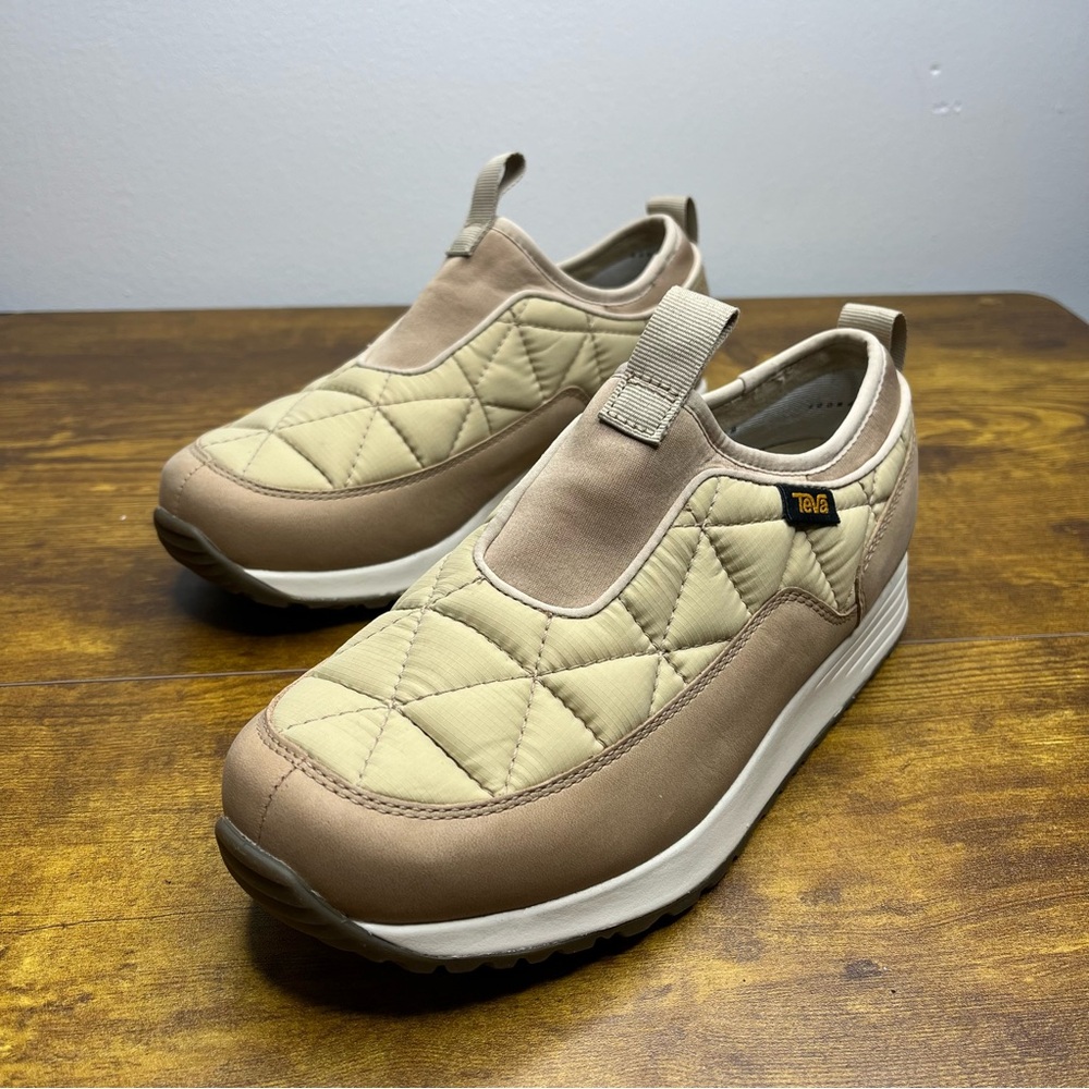 Teva Ember Commute Tan Quilted Slip-On Sneakers